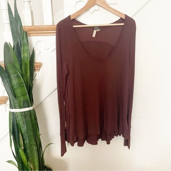 We The Free Care FP Pomegranate Colby Long Sleeve Tee Size S - Picture 2 of 8